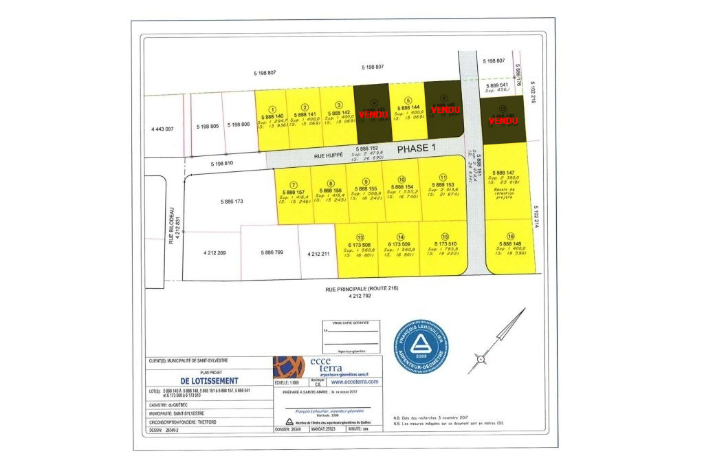 développement municipal terrains à vendre